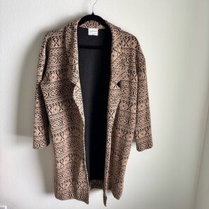 Bohemian Melrose & Market Black/ Tan Patterned Cardigan size medium